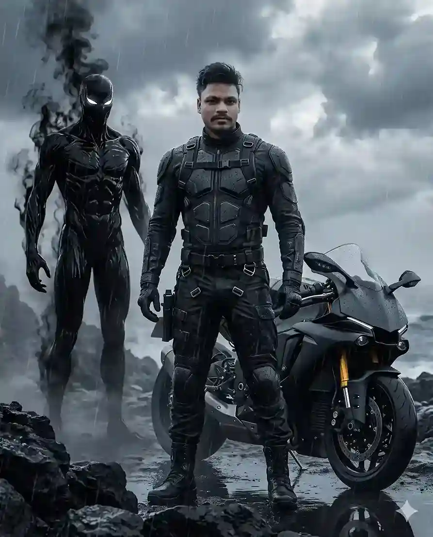 Dark Fantasy Compositing Prompt: Do Subjects Ko Ek Frame Mein Convincingly Rakhna
