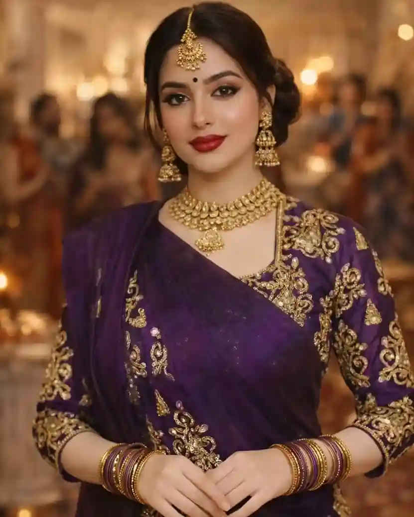 Trending Purple Saree Prompt: Viral AI Photo Editing Prompt