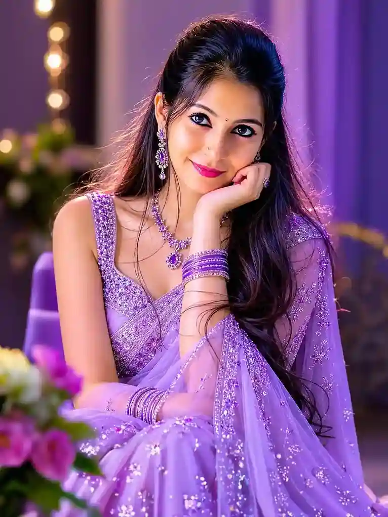 Trending Purple Saree Prompt: Viral AI Photo Editing Prompt