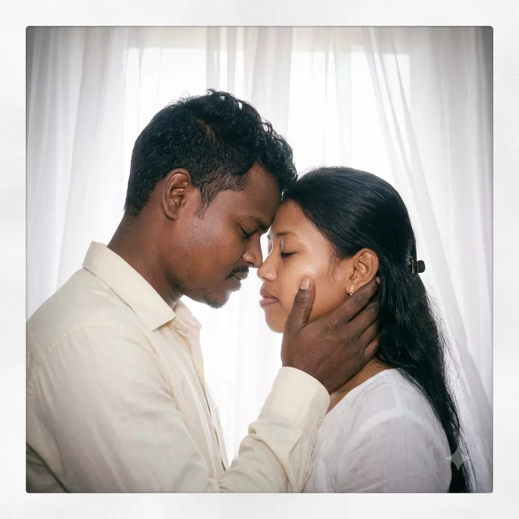 Comatozze Gemini Prompt: Wo Curtain-Backdrop Couple Aesthetic Jo Instagram Pe Chha Gaya