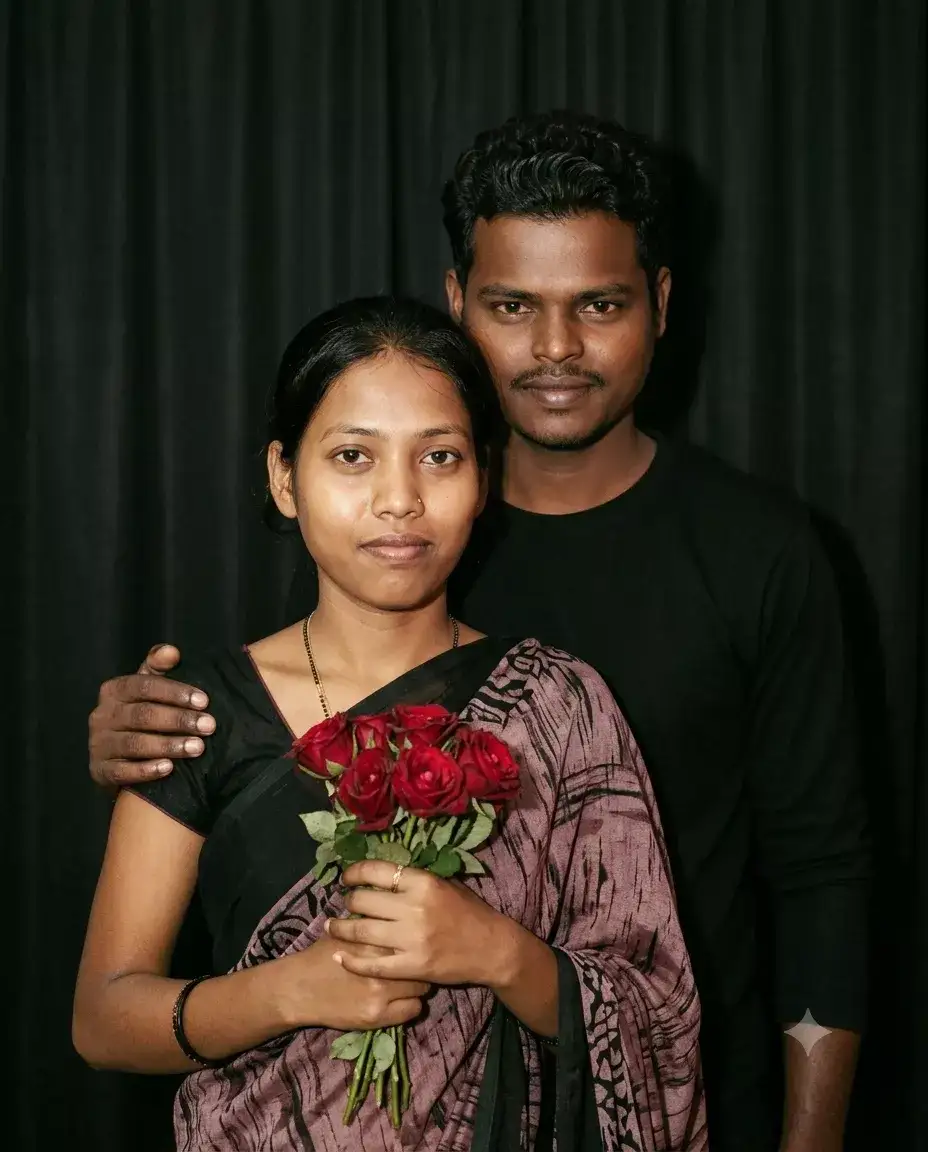 Comatozze Gemini Prompt: Wo Curtain-Backdrop Couple Aesthetic Jo Instagram Pe Chha Gaya