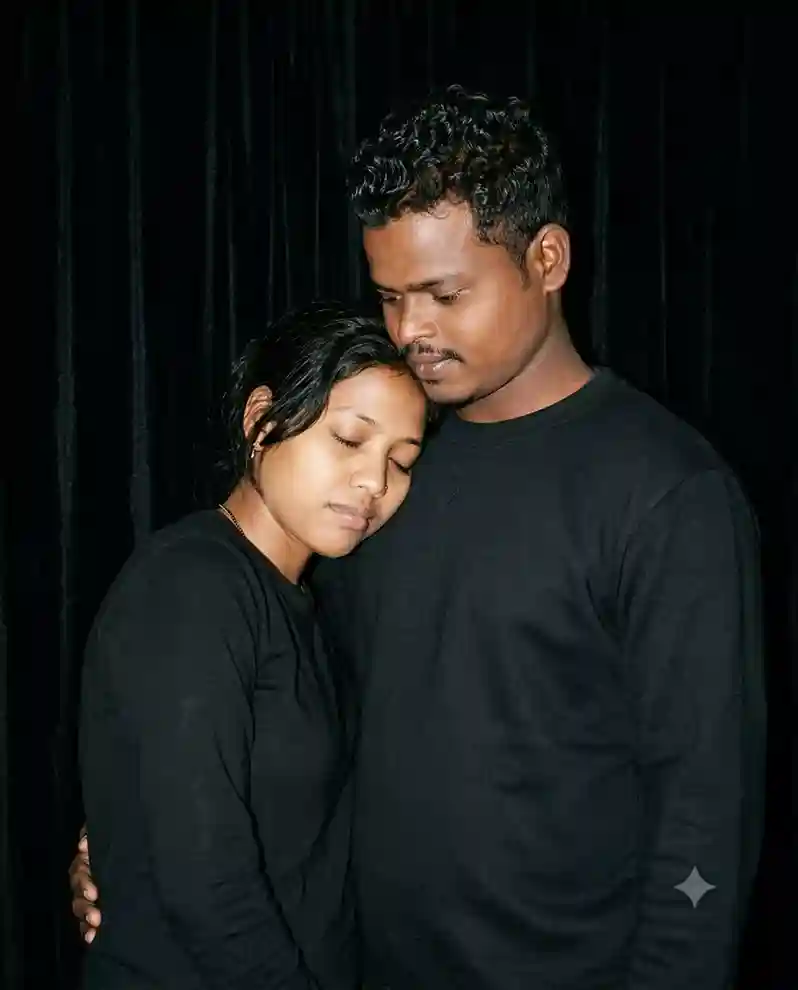 Comatozze Gemini Prompt: Wo Curtain-Backdrop Couple Aesthetic Jo Instagram Pe Chha Gaya