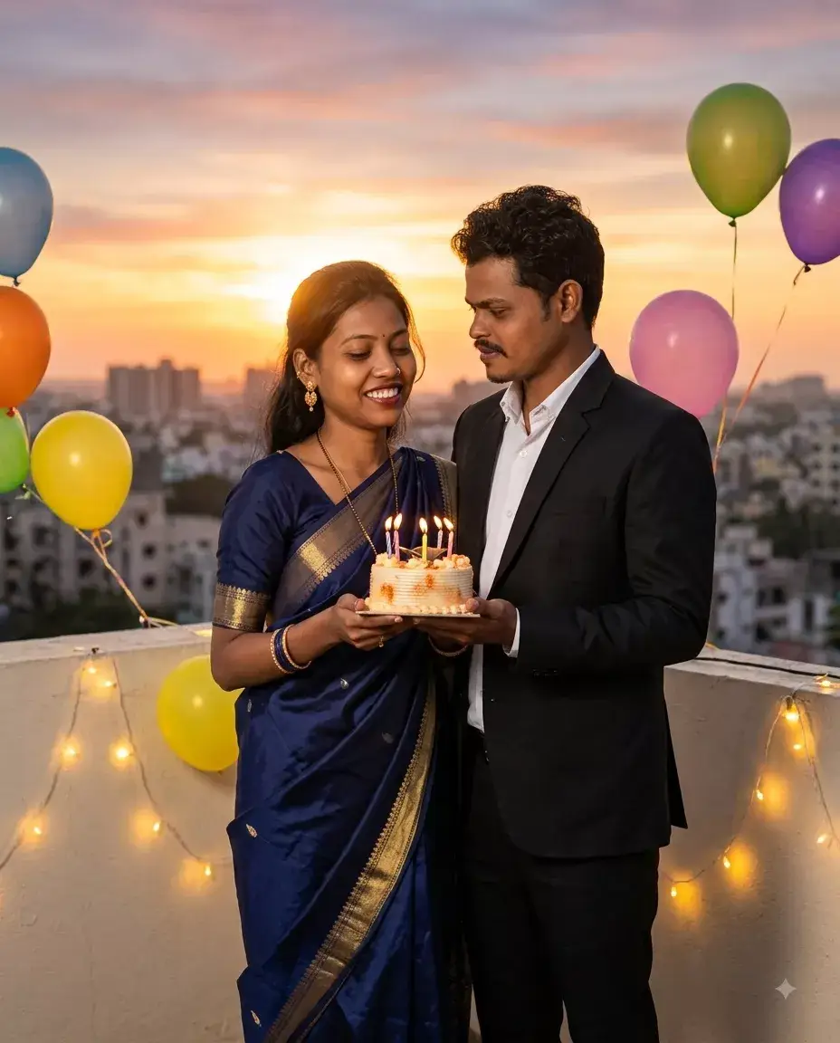 Couple Birthday Prompt for Gemini AI: Birthday Couple Photo AI Prompt