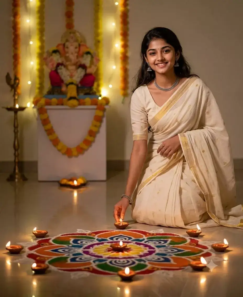 Ganesh Chaturthi Prompt for Women, Girls: AI Photo Editing Ideas