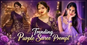 Trending Purple Saree Prompt