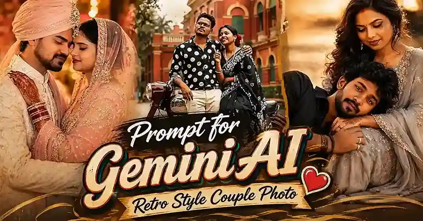 Prompt for Gemini AI Retro Style Couple Photo