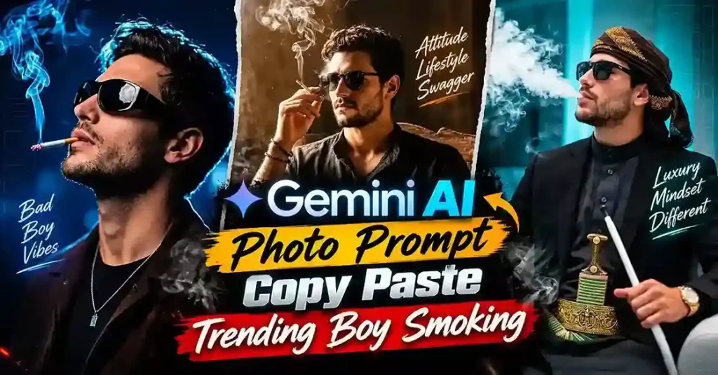 Gemini AI Photo Prompt Copy Paste Trending Boy Smoking